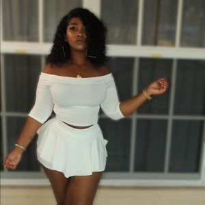 Off The Shoulder Skort Set